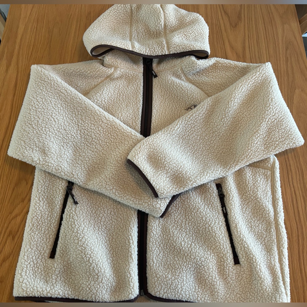 Aritzia Polartec Thermal Pro Raglan Zip Hoodie Color Mullein/Rich Mocha Brown XL